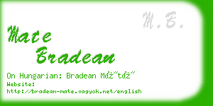 mate bradean business card